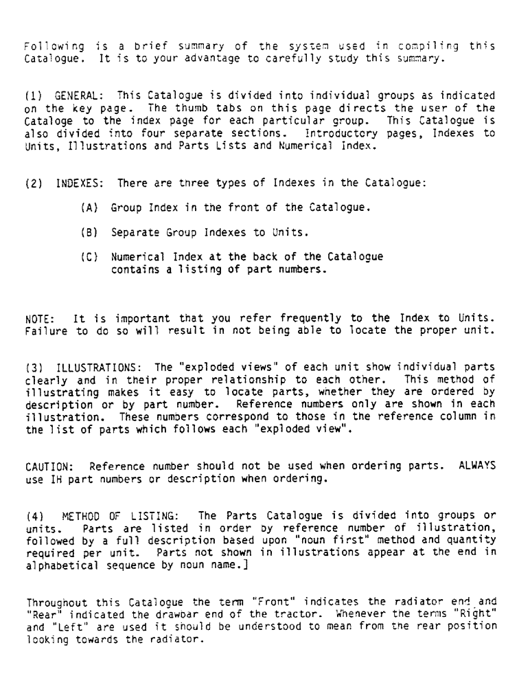 Схема запчастей Case IH D-206 - (0-B) - INTRODUCTION 