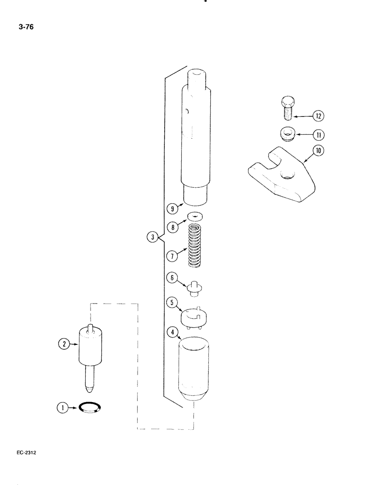 Схема запчастей Case IH 885 - (3-076) - FUEL INJECTION NOZZLE HOLDER (03) - FUEL SYSTEM