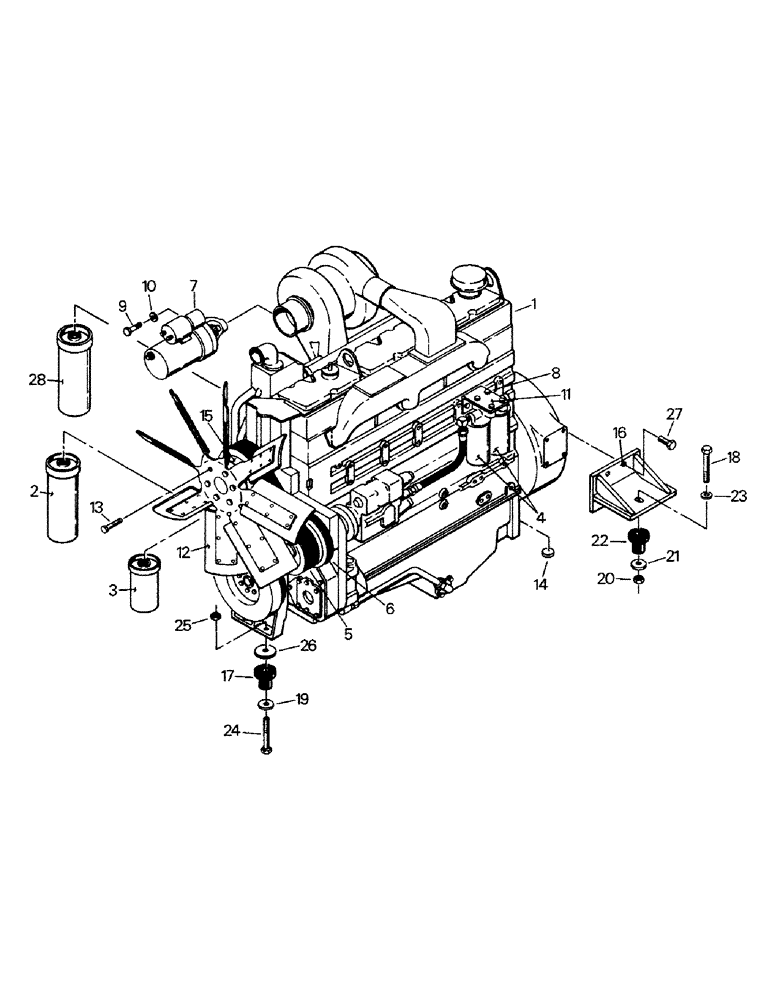 Схема запчастей Case IH KP-1360 - (04-02) - ENGINE AND ATTACHING PARTS, CUMMINS 855 ENGINE (04) - Drive Train