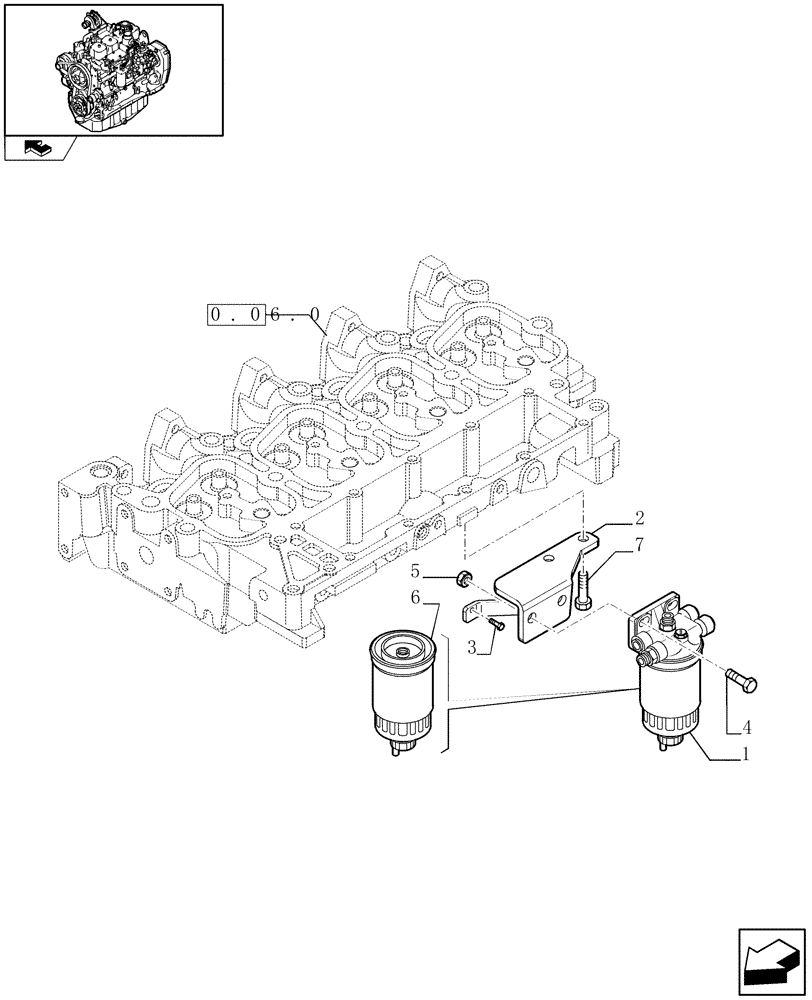 Схема запчастей Case IH WD1203 - (0.20.0) - FUEL FILTER (2852097) (01) - ENGINE