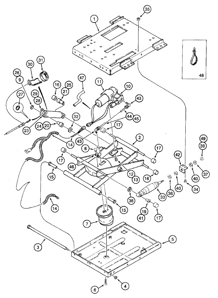 Схема запчастей Case IH 7210 - (9-080) - DELUXE AIR SUSPENSION SEAT - SUSPENSION, PRIOR TO TRACTOR S/N JJA0061559 (09) - CHASSIS/ATTACHMENTS