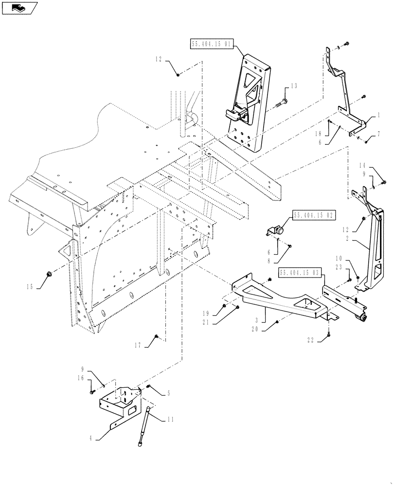 Схема запчастей Case IH 9230 - (90.404.15) - L.H. INNER TRIM ASSEMBLY (90) - PLATFORM, CAB, BODYWORK AND DECALS