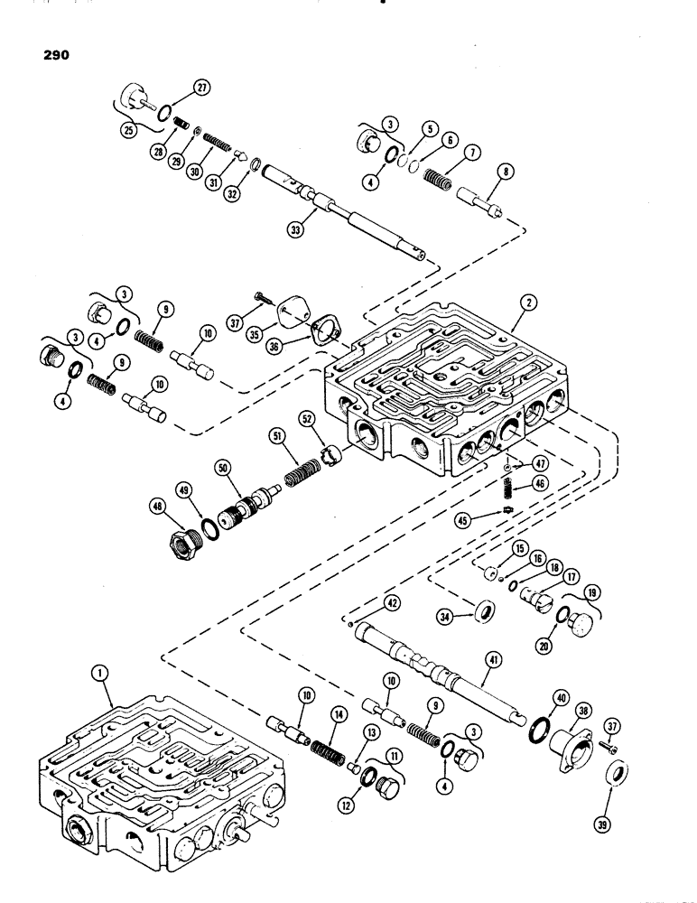 Схема запчастей Case IH 1070 - (0290) - TRANSMISSION CONTROL VALVE, POWER SHIFT (06) - POWER TRAIN