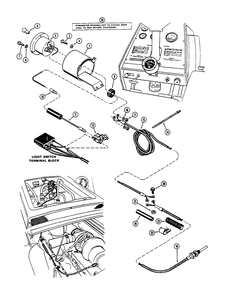 Схема запчастей Case IH 1175 - (061A) - PYROMETER KIT (04) - ELECTRICAL SYSTEMS
