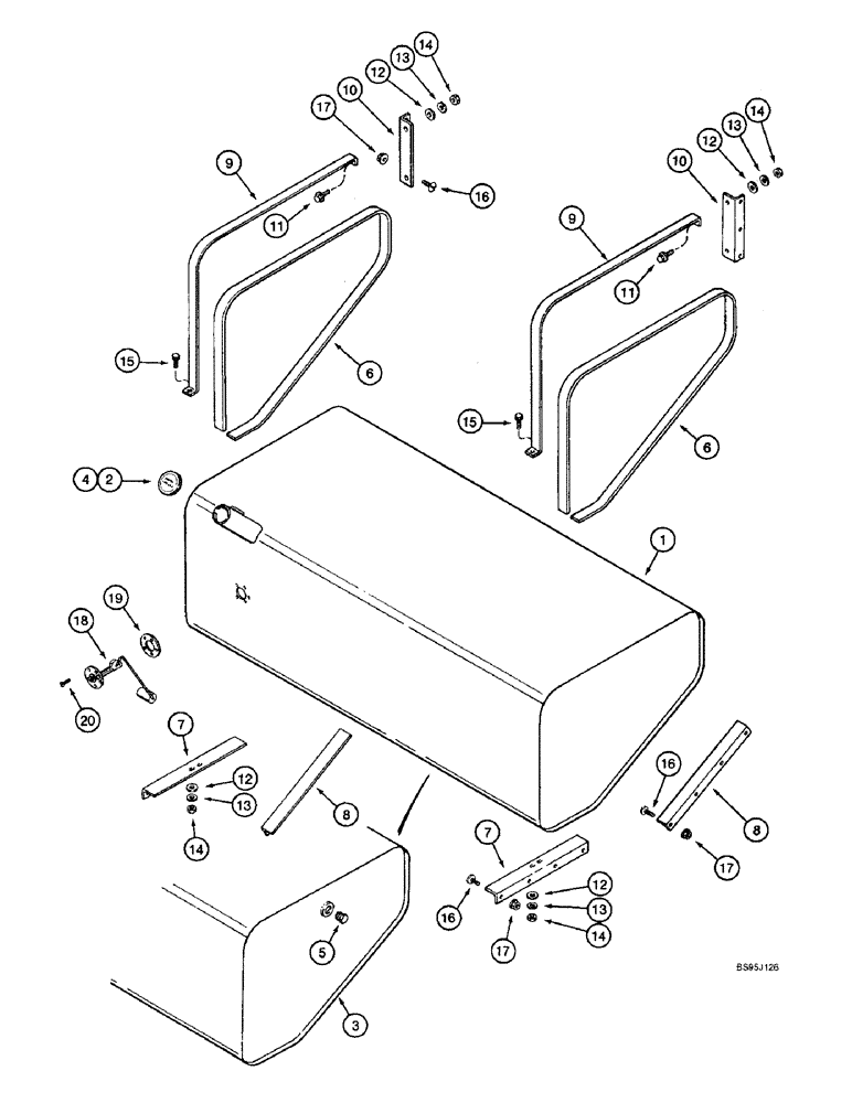 Схема запчастей Case IH 2144 - (3-12) - FUEL TANK AND SUPPORTS (02) - FUEL SYSTEM