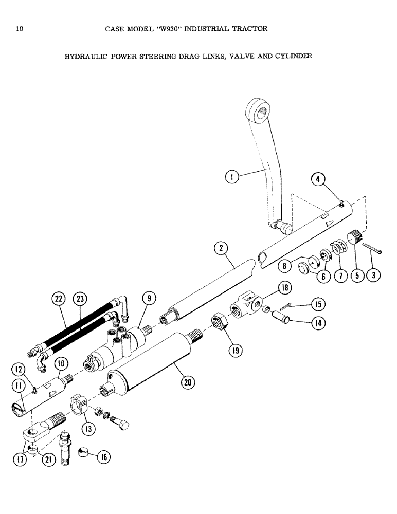 Схема запчастей Case IH W930 - (10) - HYDRAULIC POWER STEERING DRAG LINKS, VALVE AND CYLINDER (05) - STEERING
