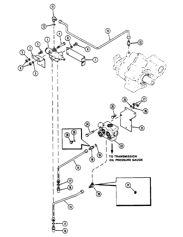 Схема запчастей Case IH 2670 - (270) - P.T.O. HYDRAULICS, P.T.O. CONTROL AND PRESSURE REGULATOR VALVES (08) - HYDRAULICS