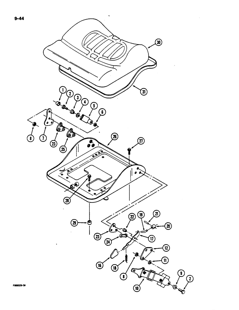 Схема запчастей Case IH 9170 - (9-044) - SEAT, MECHANICAL SUSPENSION, ROPS (CONTD) (09) - CHASSIS/ATTACHMENTS