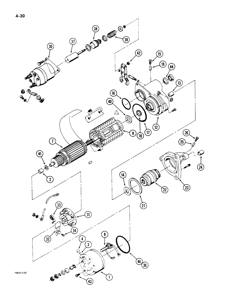 Схема запчастей Case IH 9270 - (4-30) - STARTER ASSEMBLY (04) - ELECTRICAL SYSTEMS