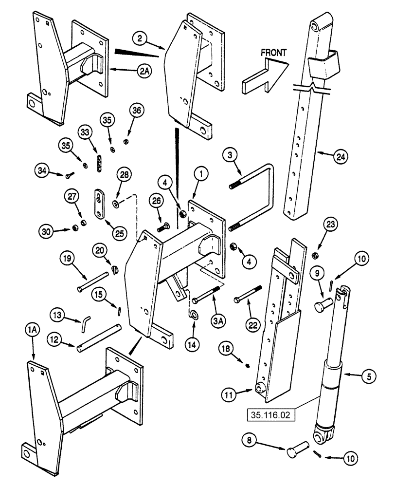 Схема запчастей Case IH 1220 - (39.100.08) - ROW MARKER INNER SECTION, 8 ROW RIGID TRAILING AND 6 ROW WIDE RIGID MOUNTED MACHINES (39) - FRAMES AND BALLASTING