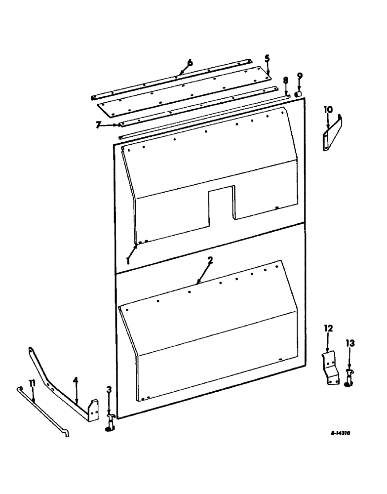 Схема запчастей Case IH 503 - (382) - C-282 ENGINE 3-11/16 X 4.390, ENGINE COVER, LATCH AND SUPPORT, SERIAL NO. 2431 AND ABOVE (10) - ENGINE