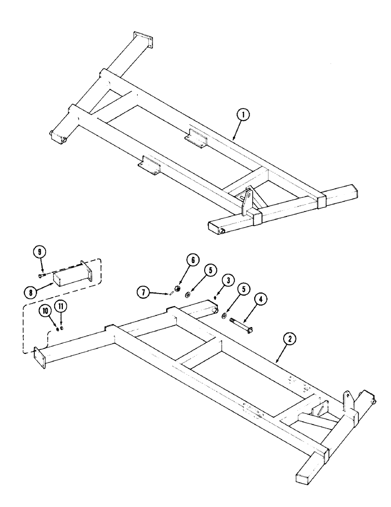 Схема запчастей Case IH DOT B - (024) - WING FRAMES AND EXTENSIONS, 25 FOOT (7.6 M) 