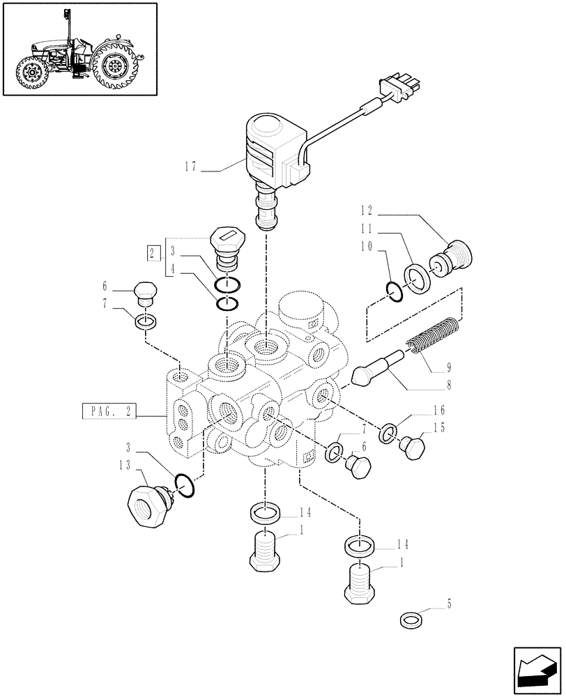 Схема запчастей Case IH JX1085C - (1.33.2/09[01]) - (VAR.275-275/1) HI-LO CLUTCH ENGAGEMENT - CAPS AND SOLENOID VALVE (04) - FRONT AXLE & STEERING