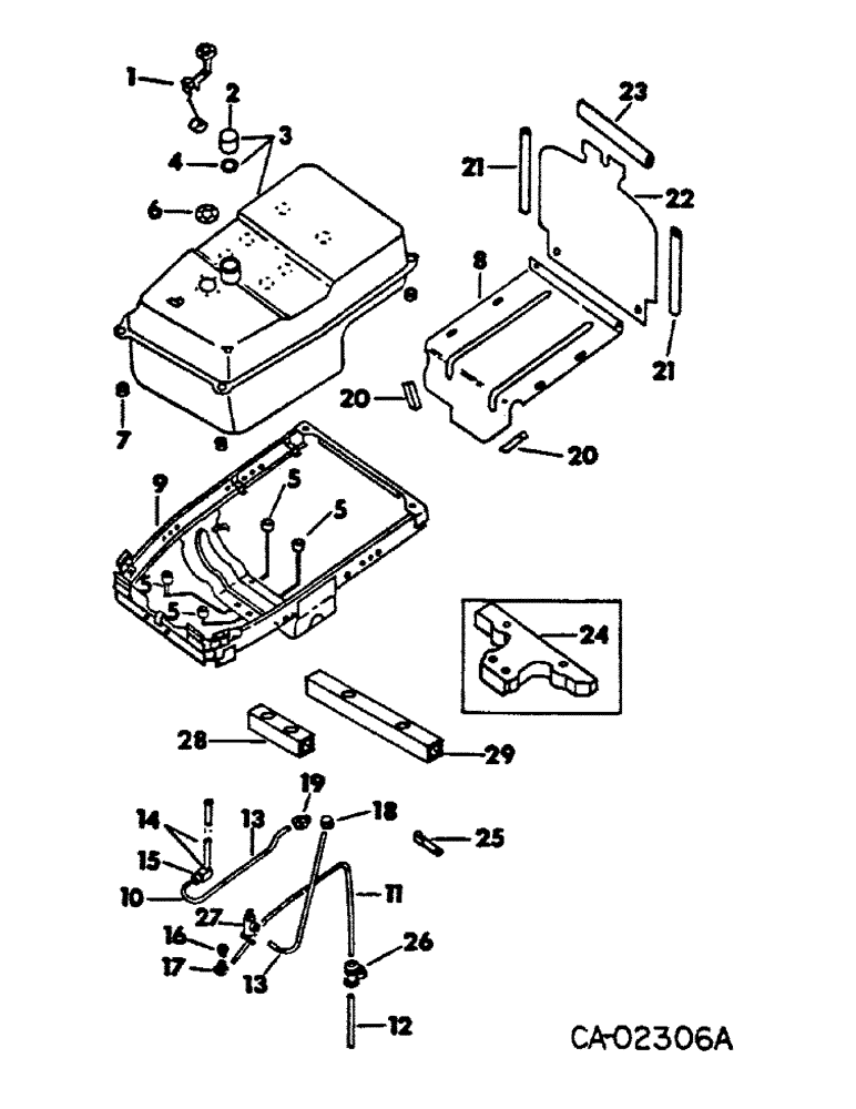 Схема запчастей Case IH 766 - (12-08) - POWER, FUEL TANK, SUPPORTS AND PIPING, 766 DIESEL AND 966 TRACTORS Power