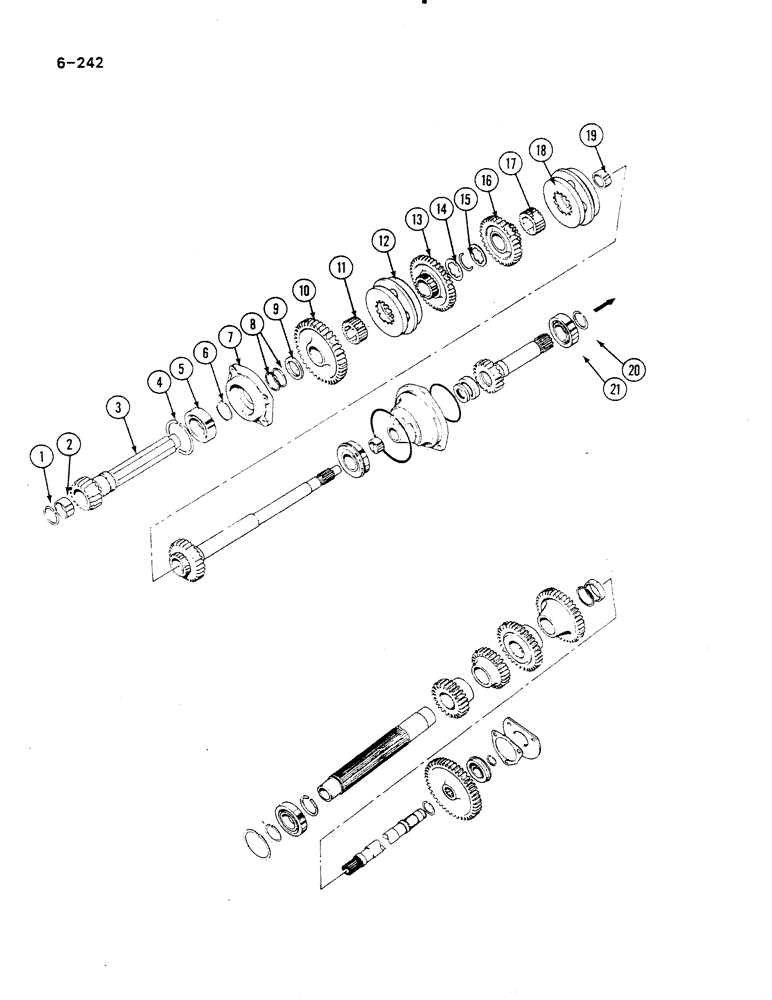 Схема запчастей Case IH 485 - (6-242) - SPEED TRANSMISSION, IN CLUTCH HOUSING (06) - POWER TRAIN