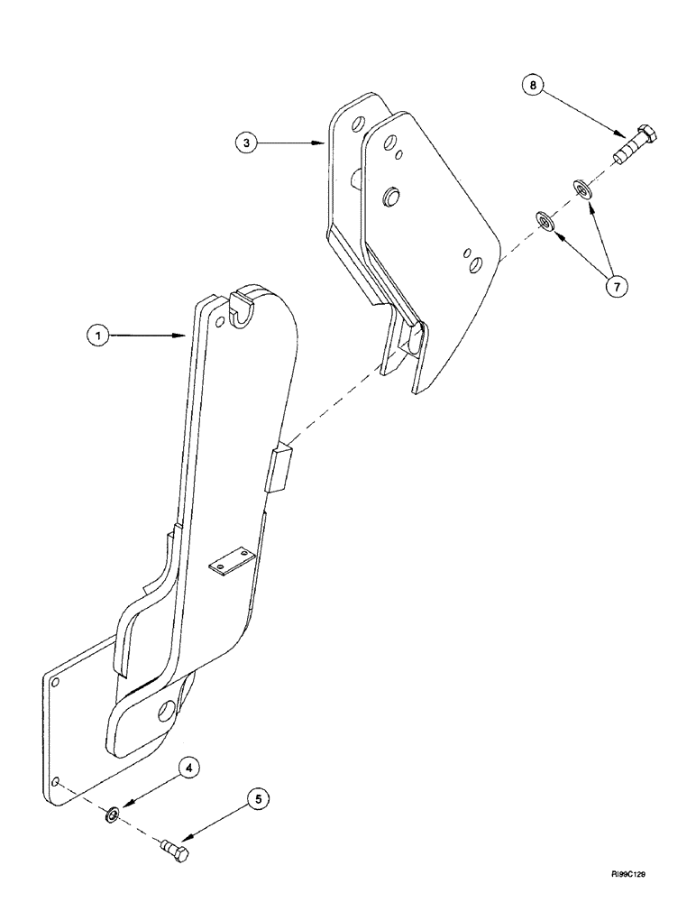 Схема запчастей Case IH L650 - (9-08) - MOUNTING BRACKETS (MX100 - MX135) (09) - CHASSIS/ATTACHMENTS