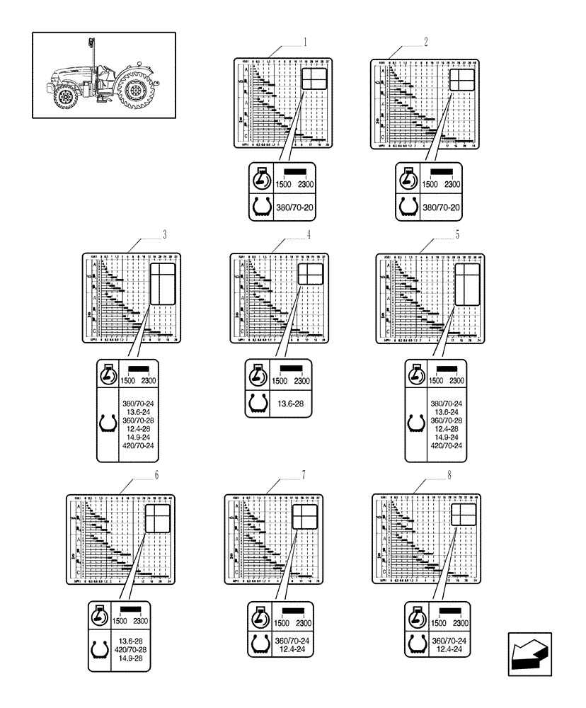 Схема запчастей Case IH JX1070N - (1.98.0/02[02]) - (VAR.111/1) CREEPER TRANSMISSION 28X16 - DECALS (13) - DECALS