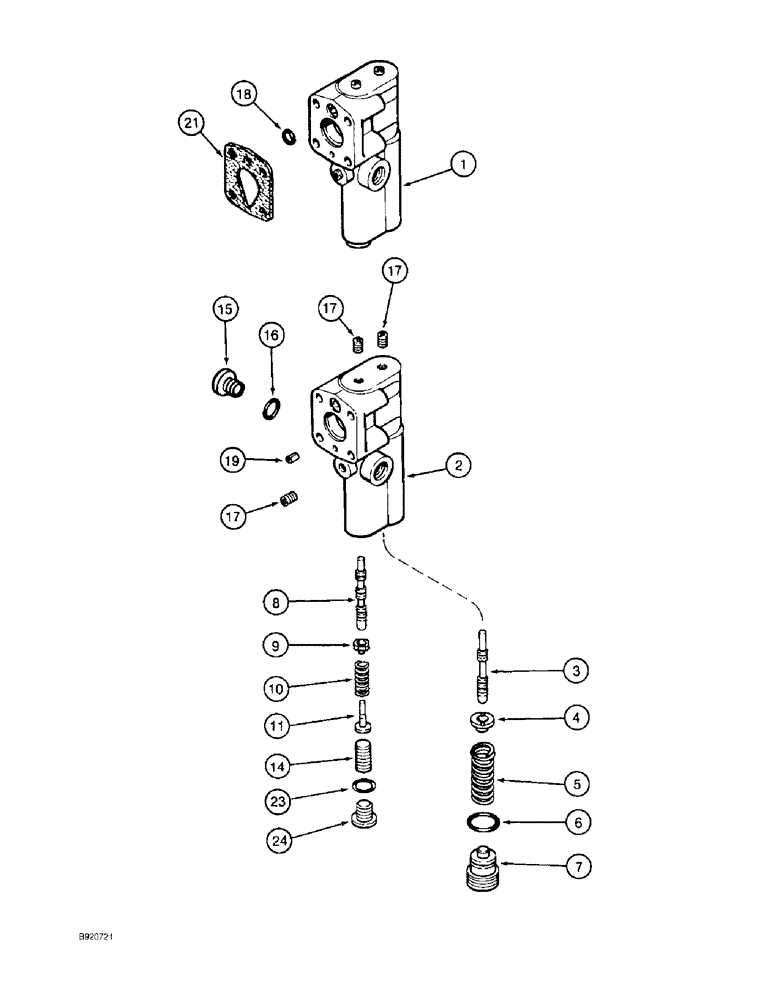 Схема запчастей Case IH 2022 - (8-14) - HYDRAULIC PUMP COMPENSATOR (07) - HYDRAULICS