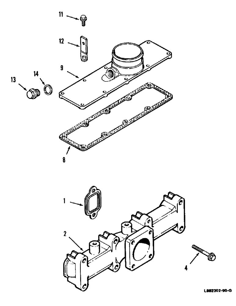 Схема запчастей Case IH 8830 - (2-10) - MANIFOLDS, DIESEL (02) - ENGINE