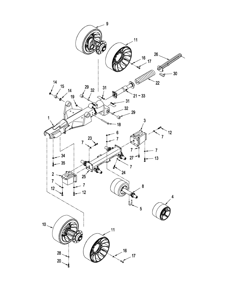 Схема запчастей Case IH STEIGER 480 - (06-11) - UNDERCARRIAGE - MOUNTING, QUADTRAC TRACTOR (06) - POWER TRAIN
