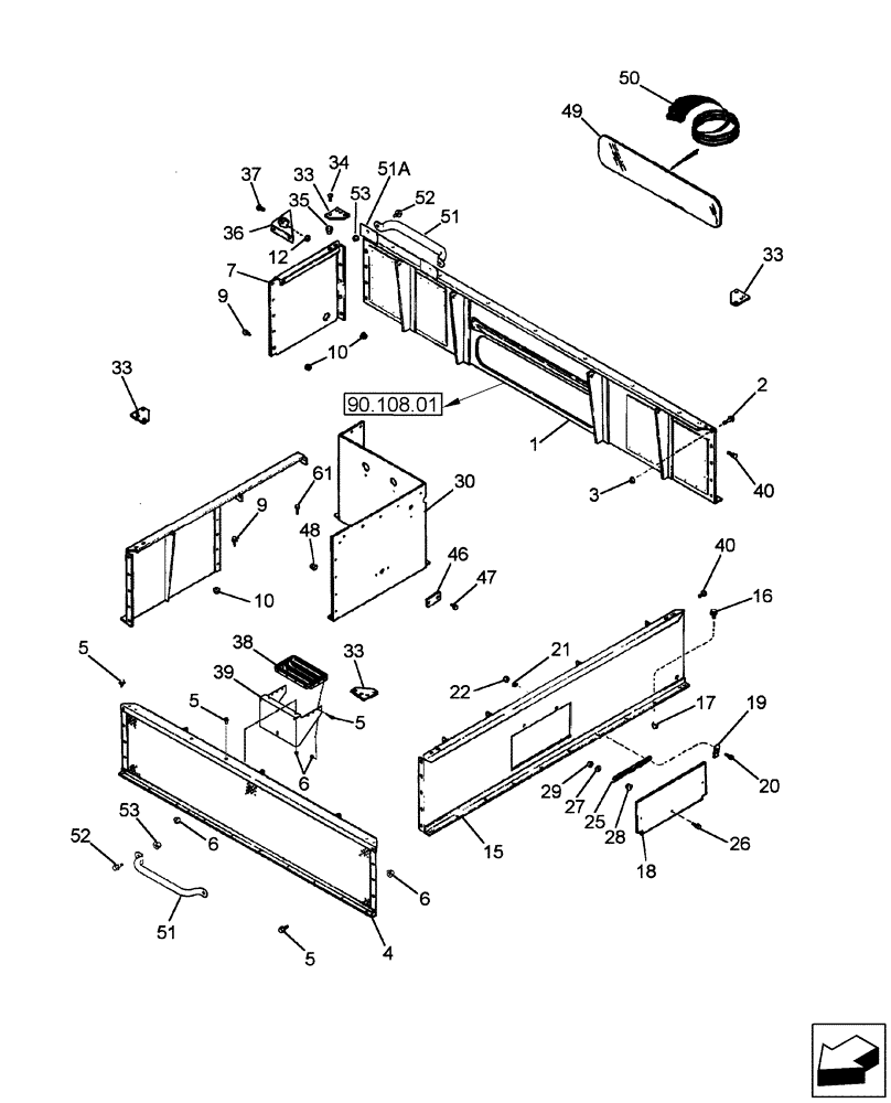 Схема запчастей Case IH 2588 - (80.154.04) - GRAIN TANK EXTENSIONS, LOWER (80) - CROP STORAGE/UNLOADING