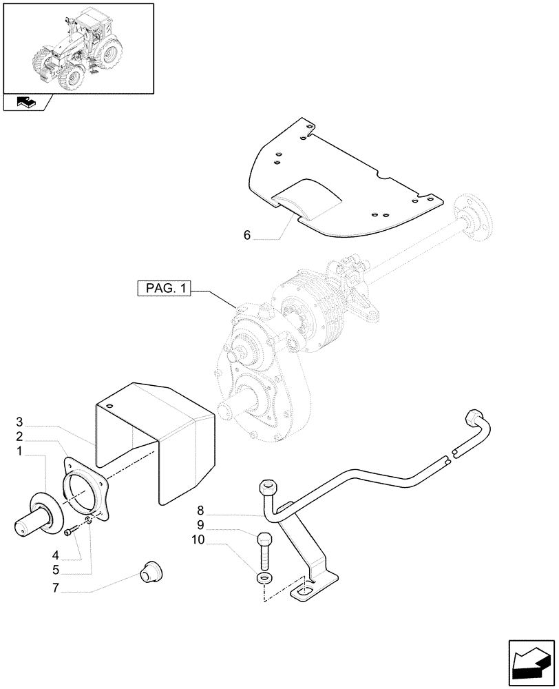 Схема запчастей Case IH PUMA 140 - (1.80.5[02]) - NOT INTEGRATED FRONT HPL WITH 6 SPLINES PTO - GUARDS AND PIPES - C6335 (VAR.330813) (07) - HYDRAULIC SYSTEM