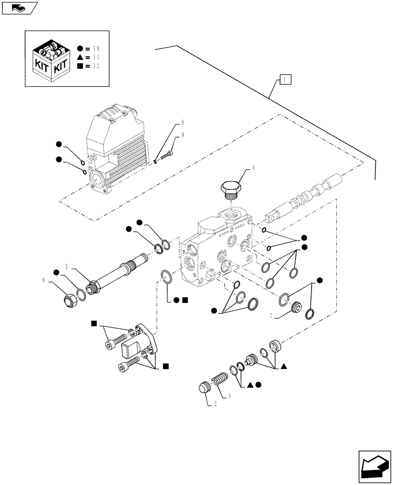 Схема запчастей Case IH PUMA 160 - (35.204.36) - VALVE SECTION - ELECTRONIC MID MOUNTED VALVE (35) - HYDRAULIC SYSTEMS