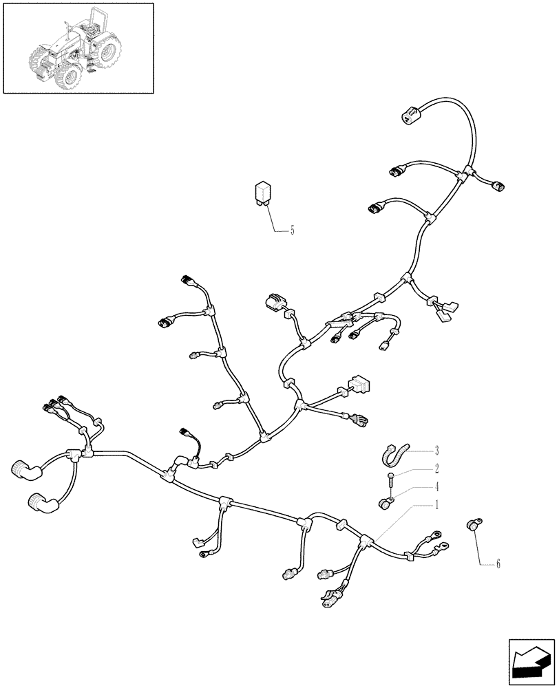 Схема запчастей Case IH MXU115 - (1.75.4/09) - (VAR.592-623-639-652) FRONT HPL AND PTO W/SHAFT (6 SPLINES) W/FRONT BRAKES - FRONT CONDUCTOR (06) - ELECTRICAL SYSTEMS