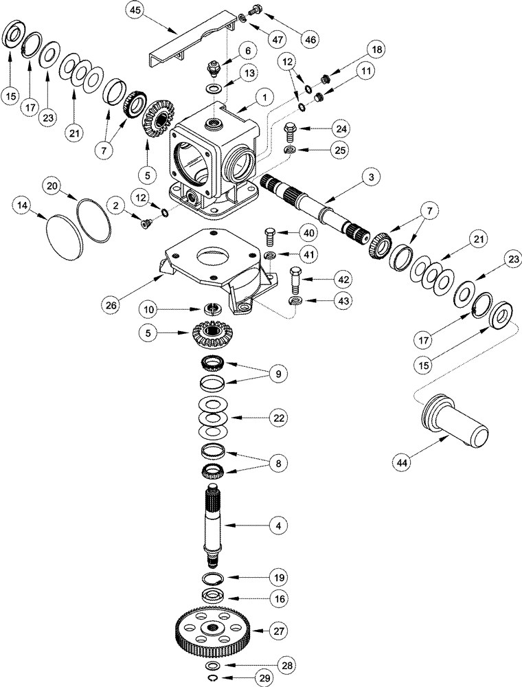 Схема запчастей Case IH 2555 - (09A-09) - GEARBOX - DRUM NUMBER 2 (4 ROW NARROW) (13) - PICKING SYSTEM