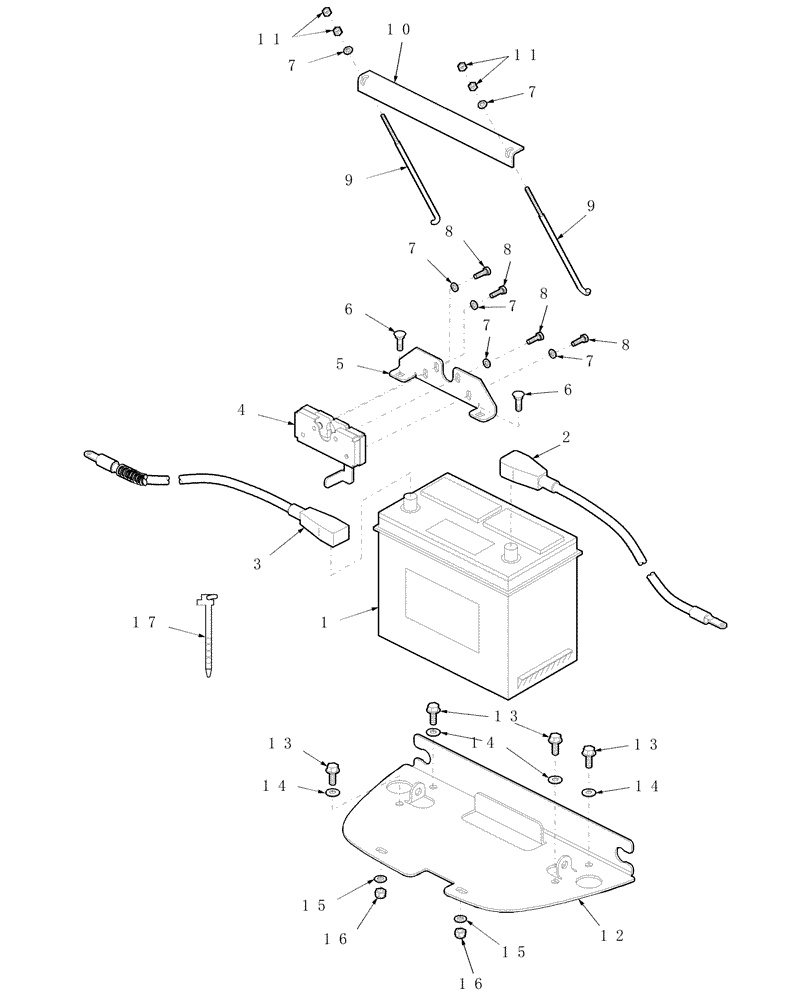 Схема запчастей Case IH D33 - (11D01) - BATTERY (06) - ELECTRICAL SYSTEMS
