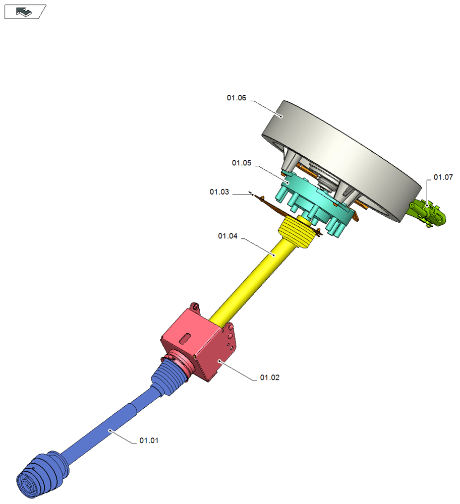 Схема запчастей Case IH LB433S - (01.00[01]) - PICTORIAL OVERVIEW 1/1 - POWER TAKE-OFF (01) - POWER TAKE OFF