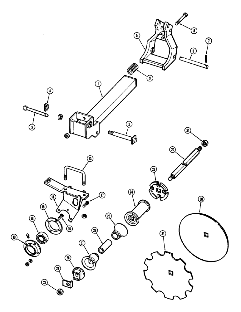 Схема запчастей Case IH F21H - (130) - 8 BLADE WING GANG, REAR LEFT, 7 INCH SPACING, F21H, F21H-7-256 & F21H-0-256 
