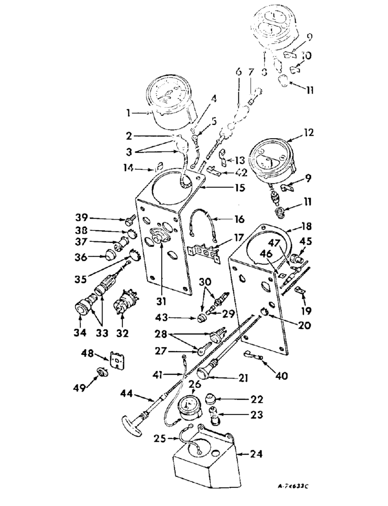 Схема запчастей Case IH 706 - (H-02) - CONTROLS, ENGINE CONTROLS AND INSTRUMENTS Controls