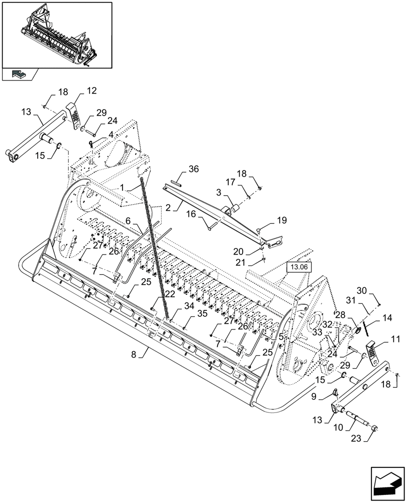 Схема запчастей Case IH LB333R - (08.03[01]) - WINDGUARD, WITHOUT ROLLER (08) - SHEET METAL/DECALS