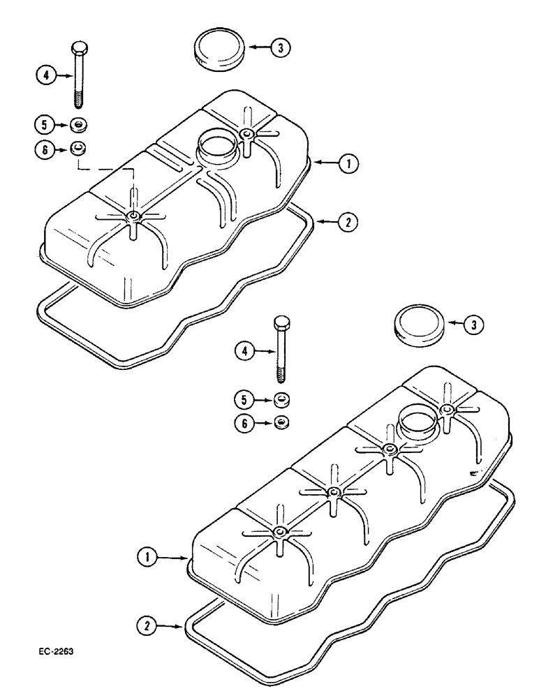 Схема запчастей Case IH 533 - (2-28) - VALVE HOUSING COVER (02) - ENGINE