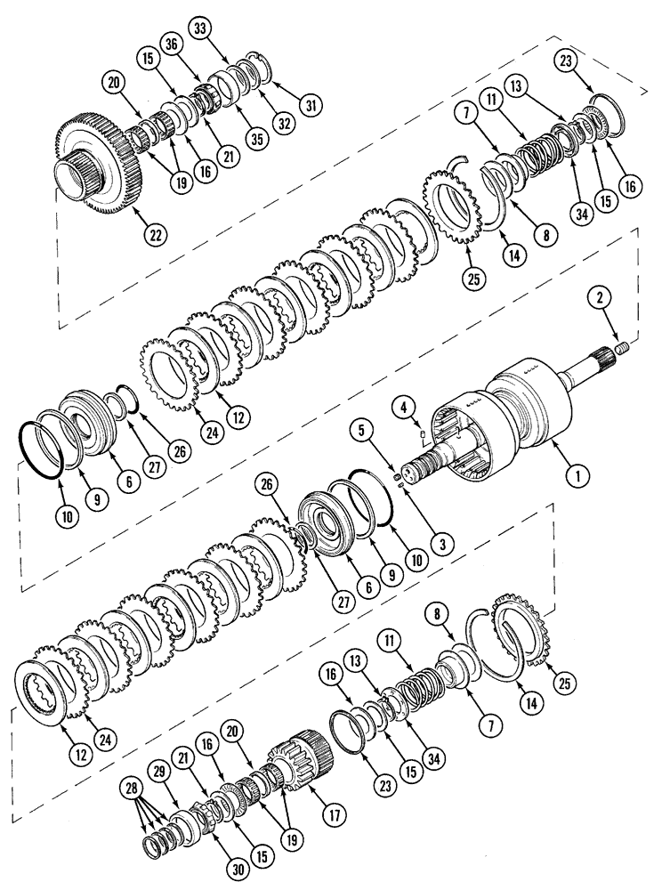 Схема запчастей Case IH 5120 - (6-028) - TRANSMISSION, FORWARD AND REVERSE (06) - POWER TRAIN