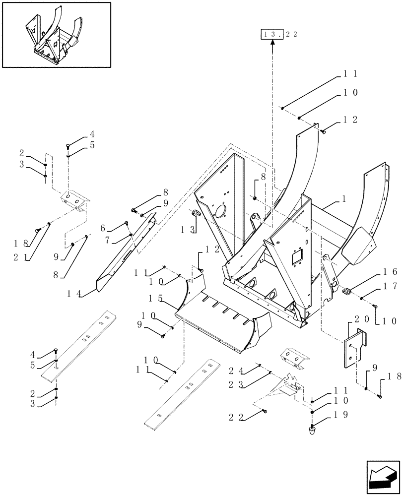 Схема запчастей Case IH LBX331P - (13.21[01]) - FEED CHAMBER (13) - FEEDER