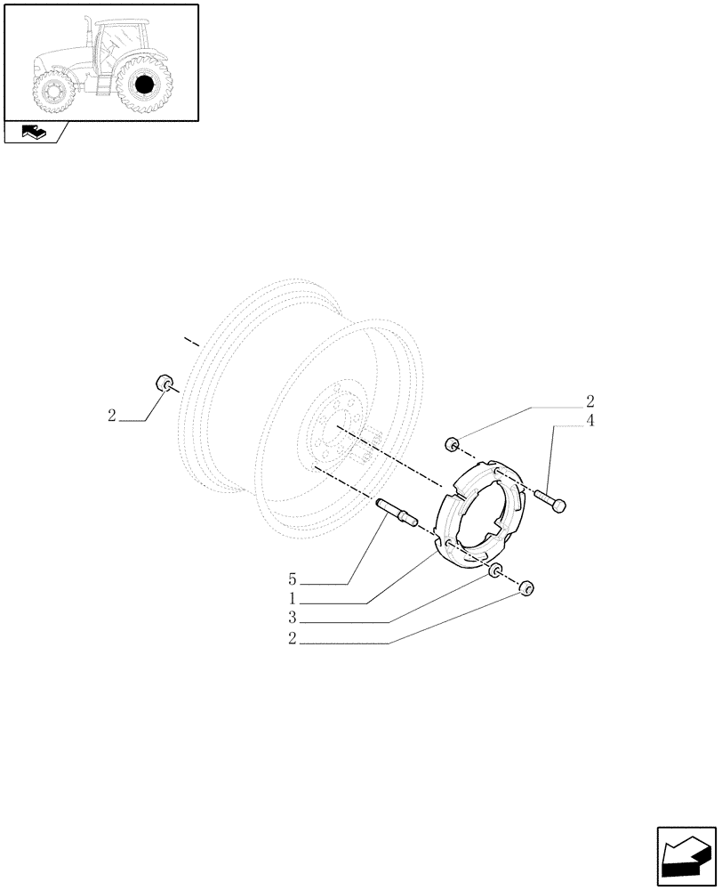 Схема запчастей Case IH PUMA 210 - (1.49.7) - (VAR.010-011) REAR BALLAST - 182 AND 364 KG (05) - REAR AXLE
