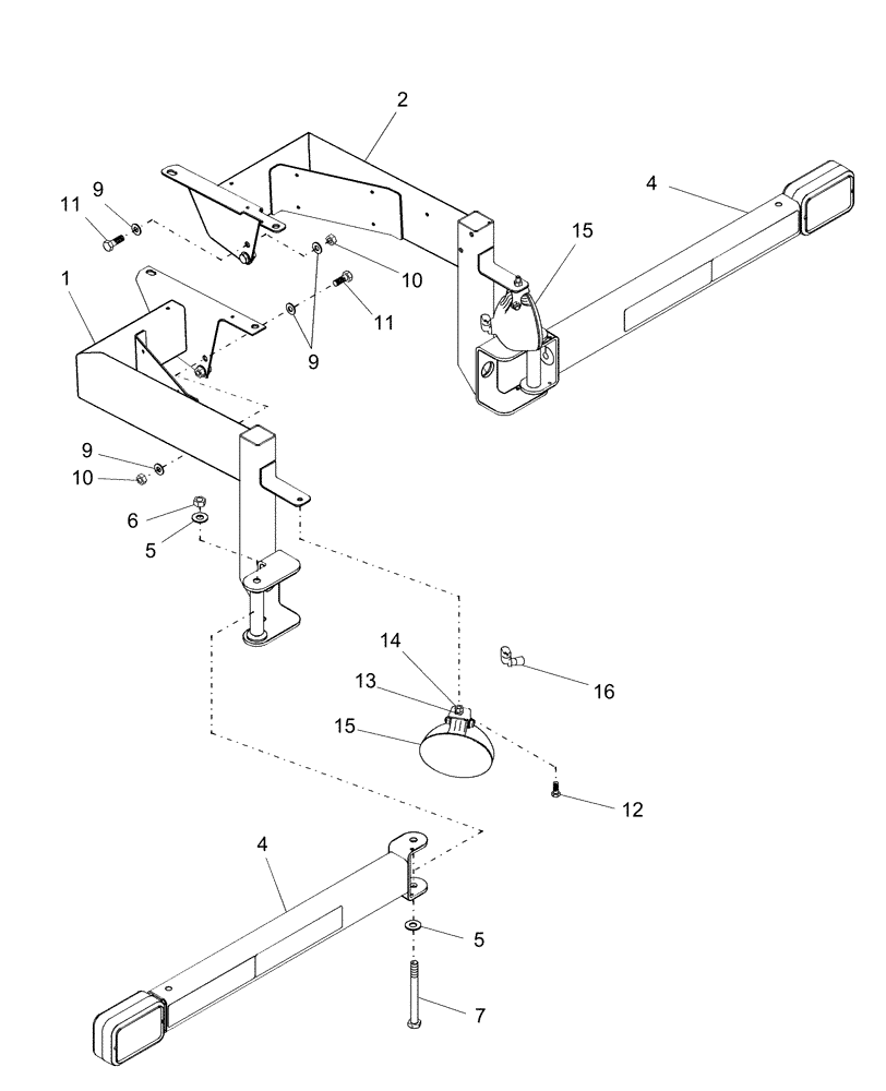 Схема запчастей Case IH AFX8010 - (A.40.A[8]) - WARNING LIGHTS, REAR A - Distribution Systems