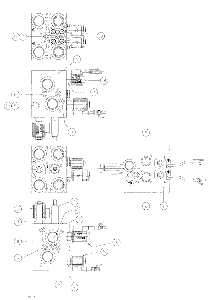 Схема запчастей Case IH SPX3185 - (06-022) - HYDRAULIC PLUMBING - SHIFT BLOCK Hydraulic Plumbing