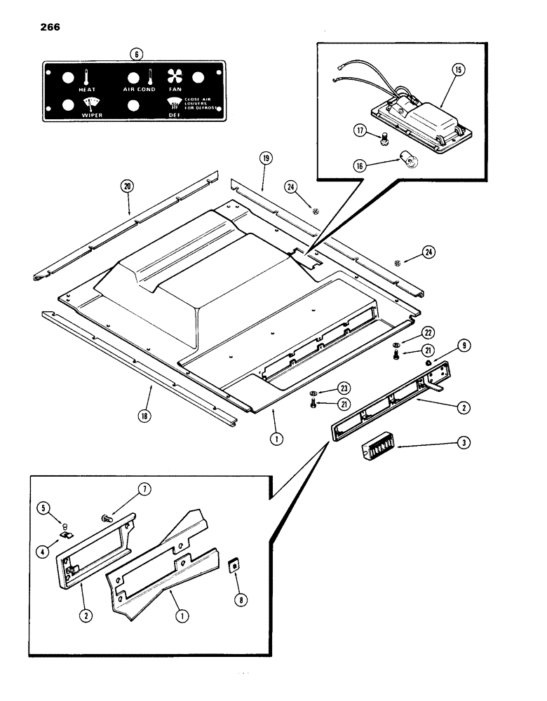 Схема запчастей Case IH 1070 - (266) - CAB, HEADLINER, BETTENDORF (09) - CHASSIS/ATTACHMENTS