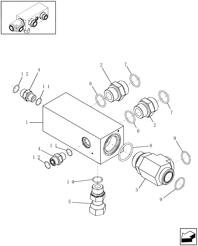 Схема запчастей Case IH 9230 - (31.114.05) - MANIFOLD, DRAIN (31) - IMPLEMENT POWER TAKE OFF