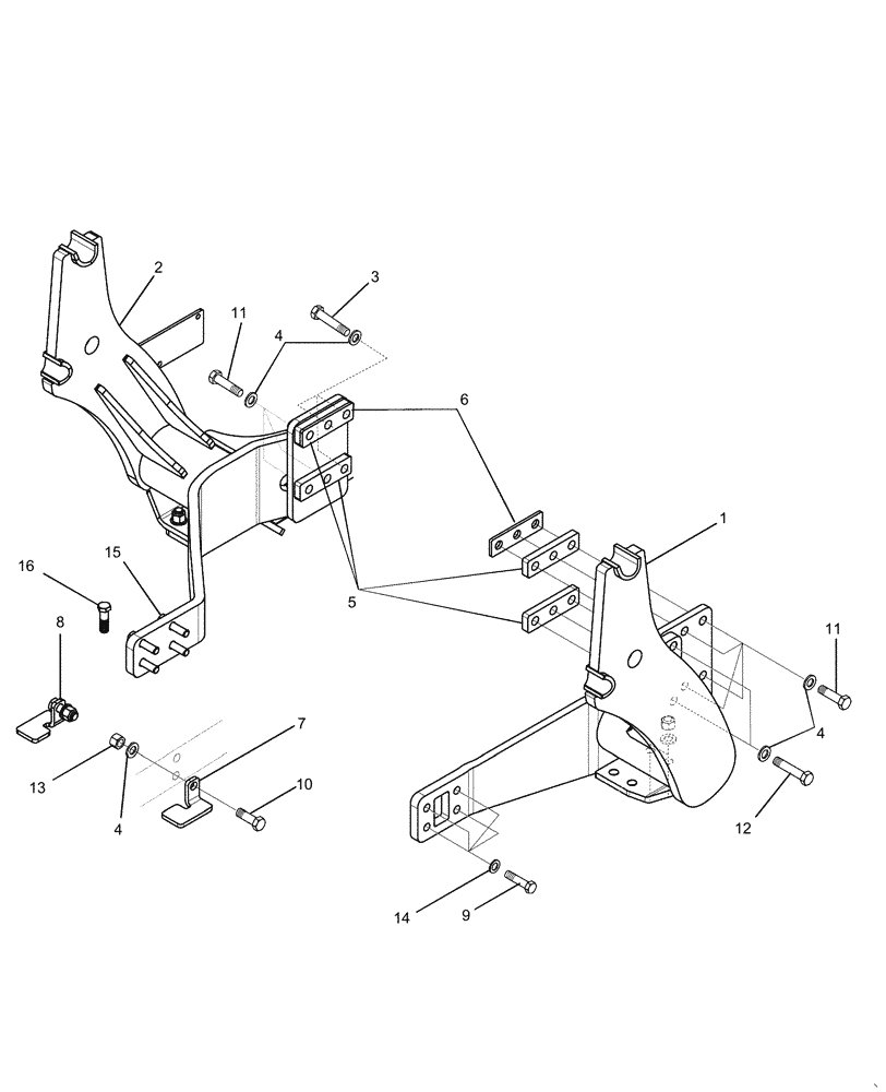 Схема запчастей Case IH L540 - (39.100.AB[03]) - SUBFRAME SET, FARMALL 45A, 55A (39) - FRAMES AND BALLASTING