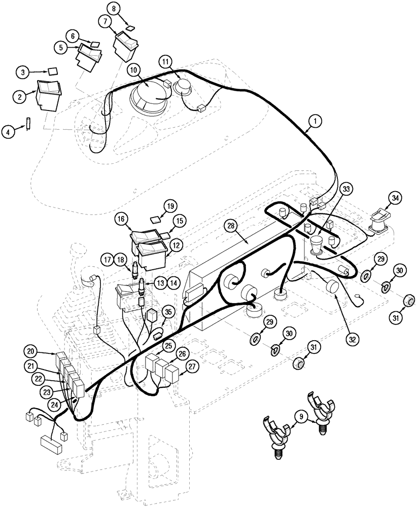 Схема запчастей Case IH CX60 - (04-05) - HARNESS - CONTROL CONSOLE (04) - ELECTRICAL SYSTEMS