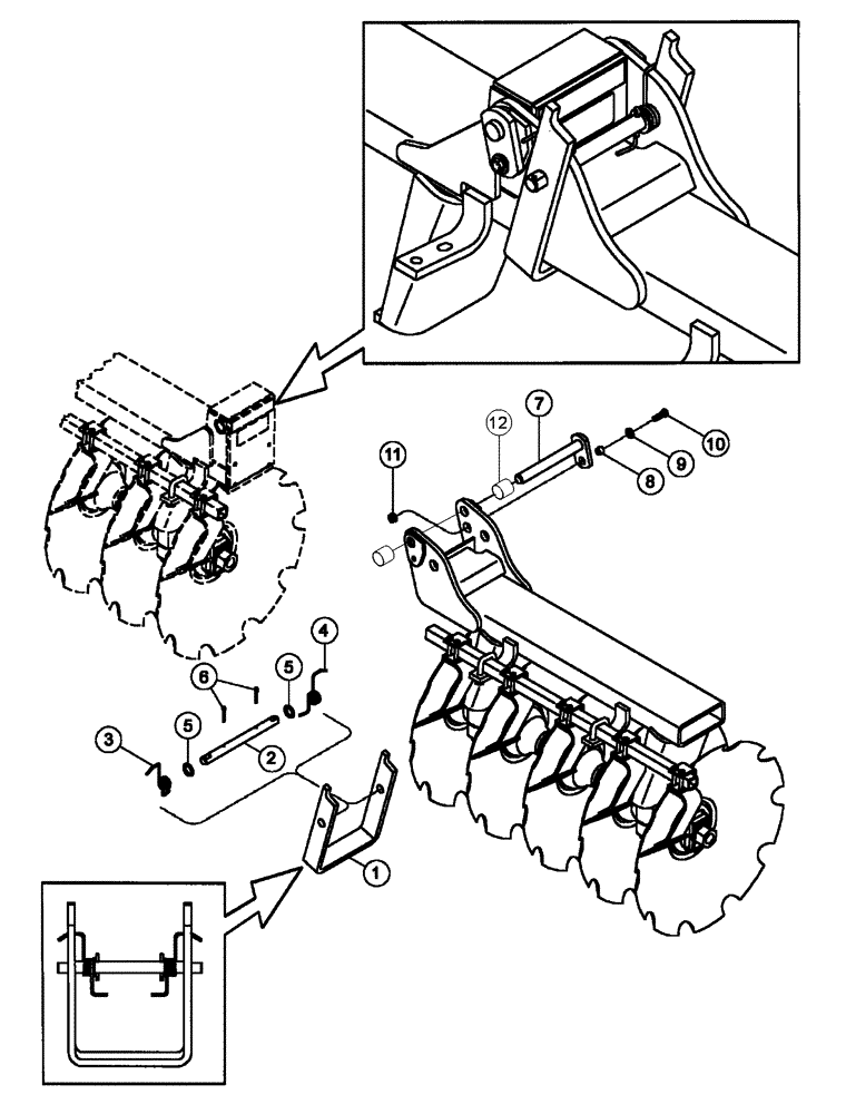 Схема запчастей Case IH RMX790 - (75.200.23) - FRONT DISK GANG WING HINGE PARTS (09) - CHASSIS/ATTACHMENTS