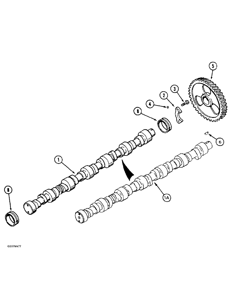 Схема запчастей Case IH 1660 - (2-34) - CAMSHAFT, 6T-830 ENGINE (01) - ENGINE