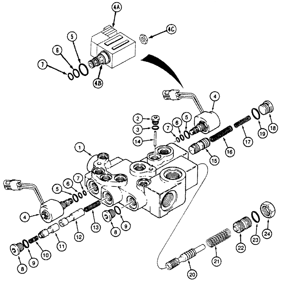 Схема запчастей Case IH 8950 - (8-008) - PTO VALVE ASSEMBLY (08) - HYDRAULICS