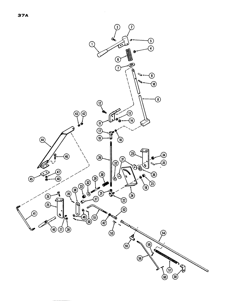 Схема запчастей Case IH 1200 - (037A) - THROTTLE LINKAGE, (451) DIESEL ENGINE, USED TRACTOR SERIAL NUMBER 9801866 THRU 9804308 (03) - FUEL SYSTEM