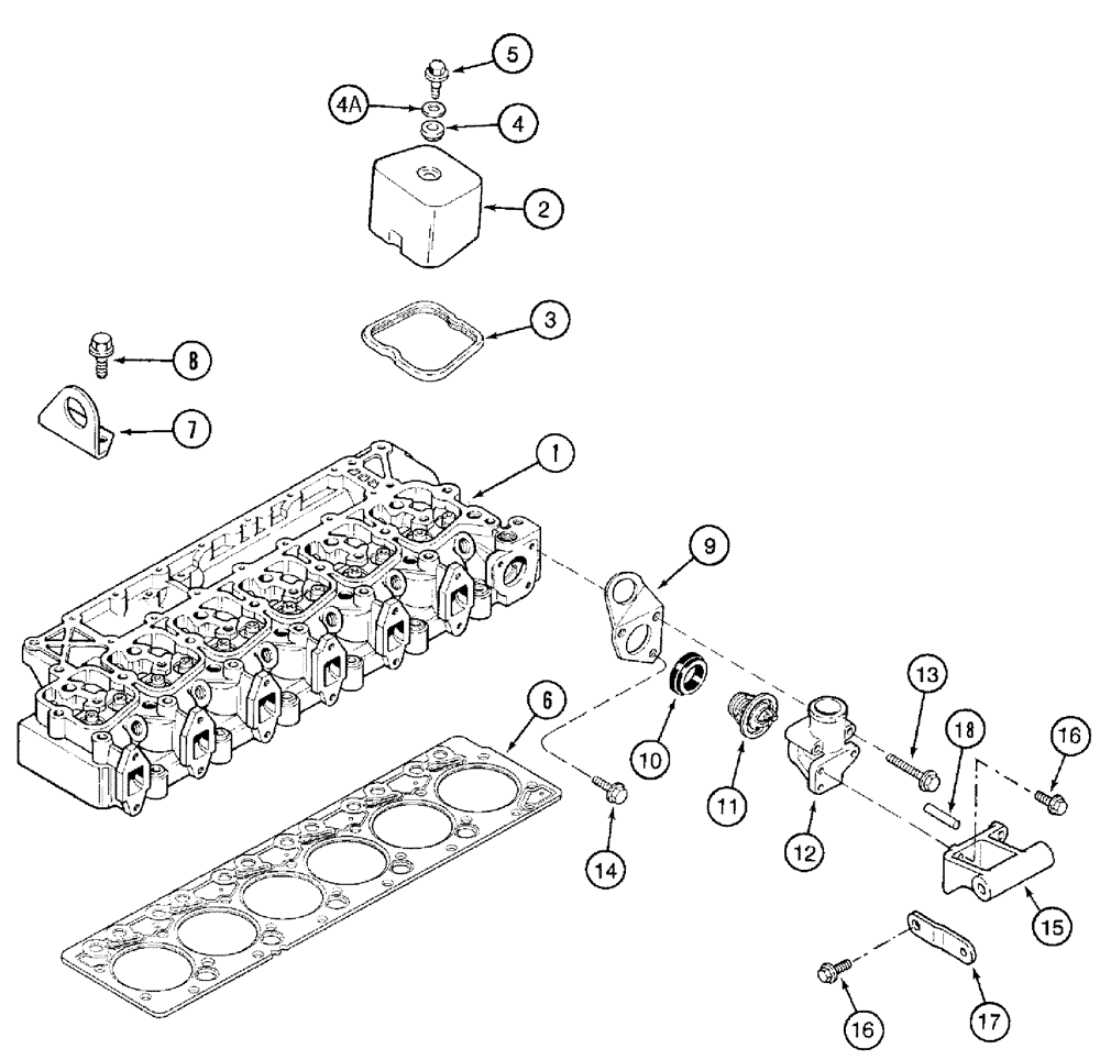 Схема запчастей Case IH 3210 - (03-016) - CYLINDER HEAD & GASKET (01) - ENGINE