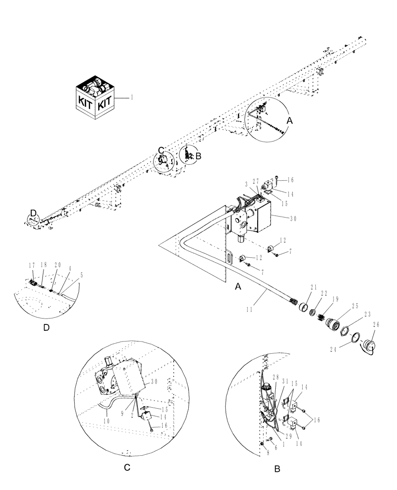 Схема запчастей Case IH DHX362 - (20.03.01[1]) - WIRE HARNESS, SINGLE SWATH (06) - ELECTRICAL